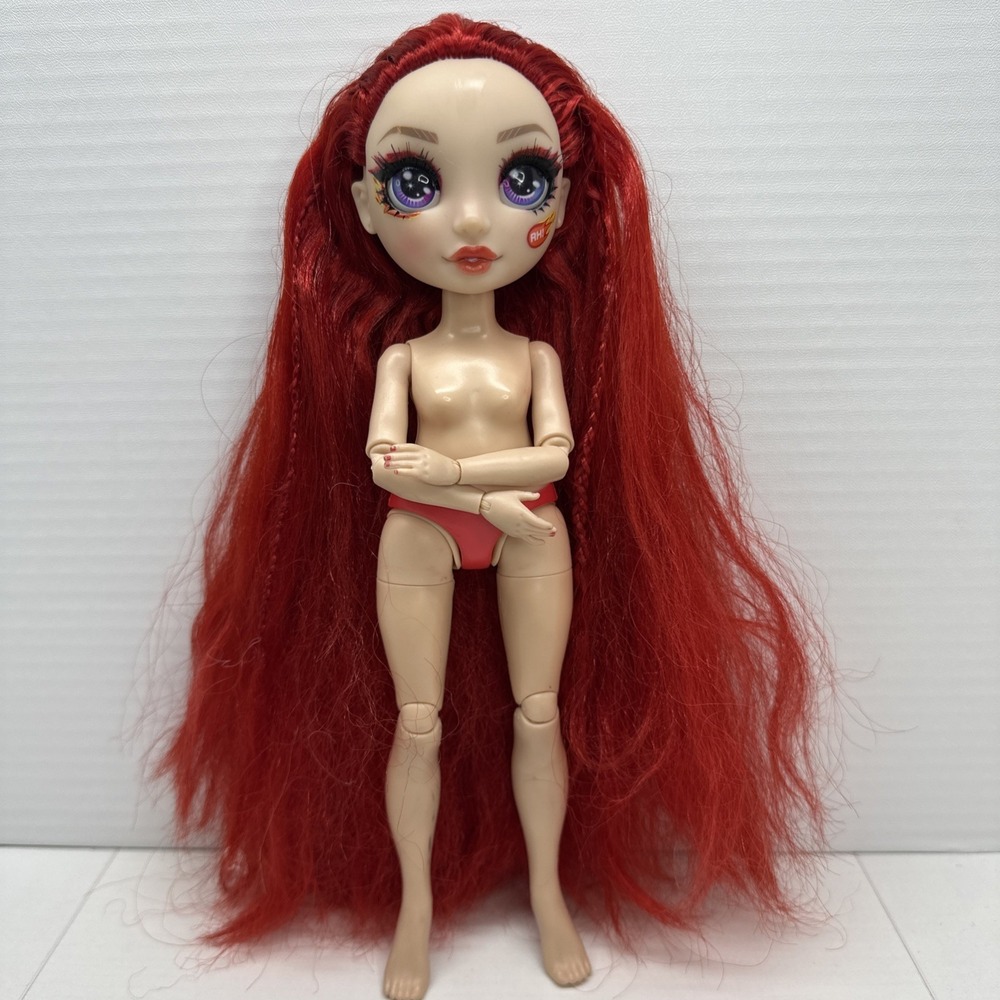 MGA Rainbow High Cheerleader Ruby Anderson Red‎ Hair Articulated 10.5" Doll Nude
